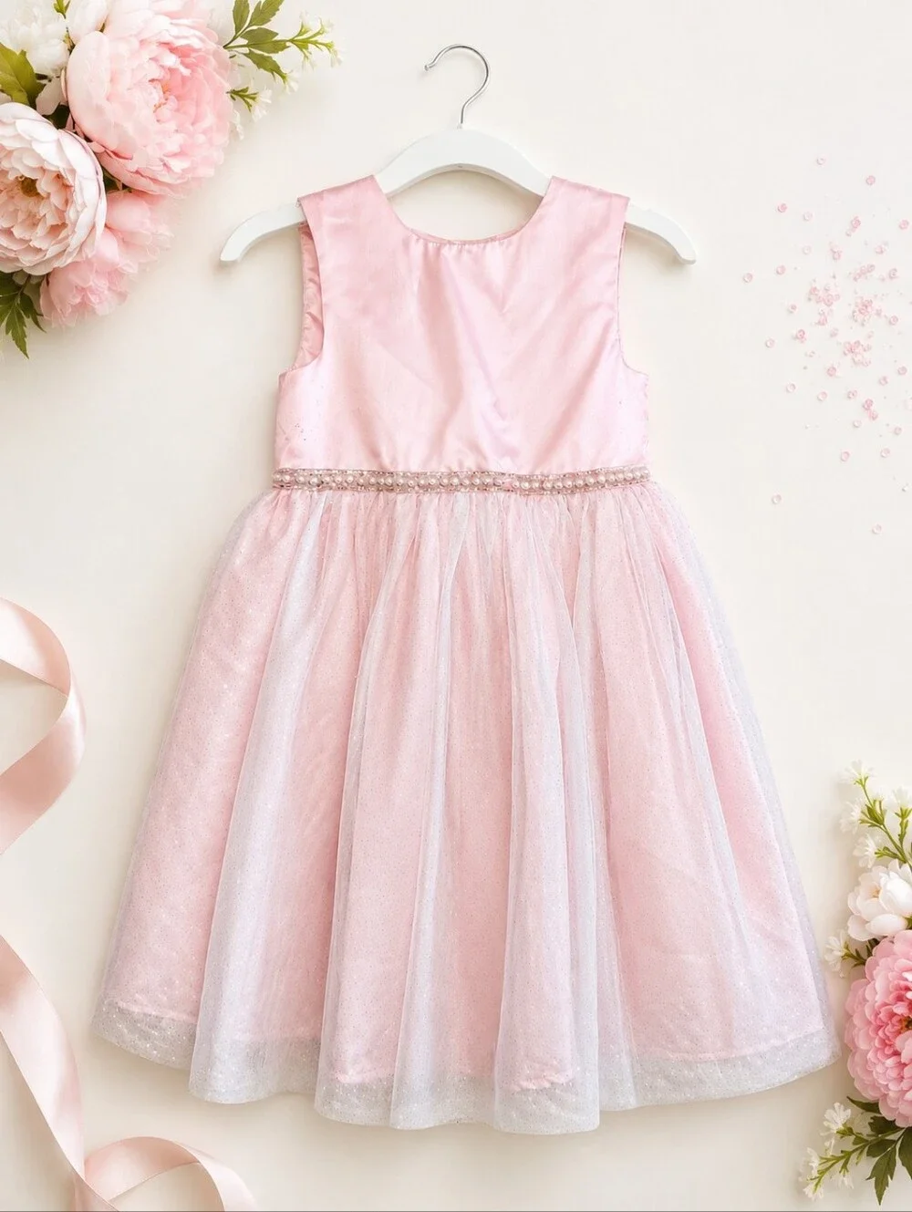 Blueberi Boulevard Sparkle Tulle Dress Toddler Girls Size 5 Pink Party Holiday